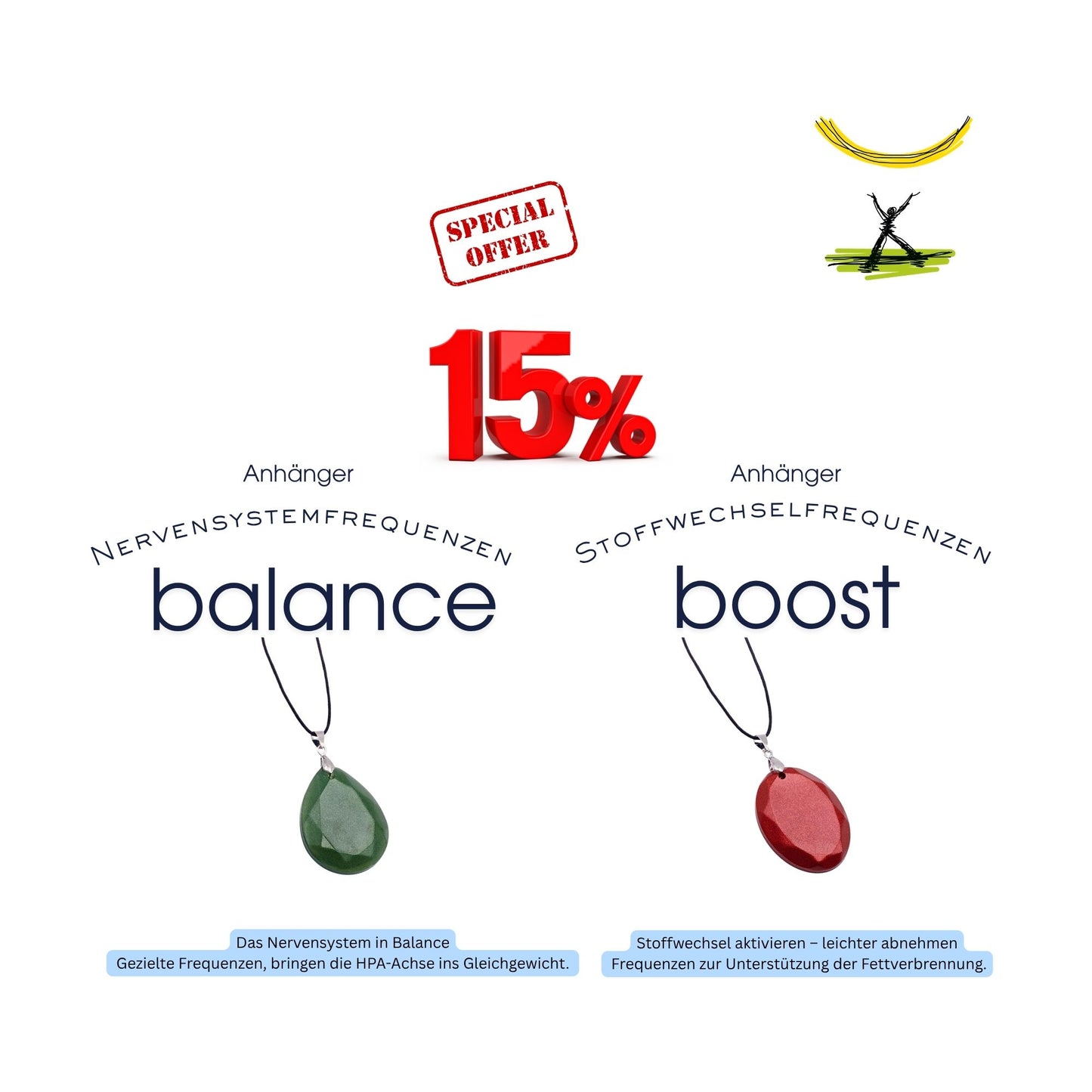 2x Frequenzanhänger "balance" und "boost"