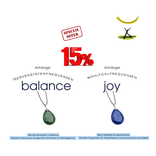 2x Frequenzanhänger "balance" und "joy"
