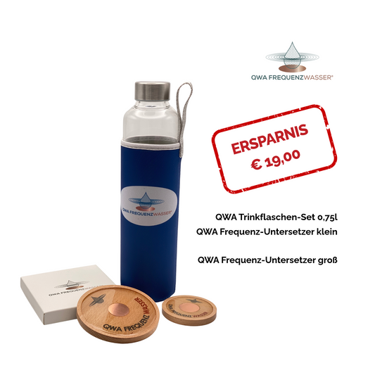 QWA Trinkflasche & QWA Untersetzer groß