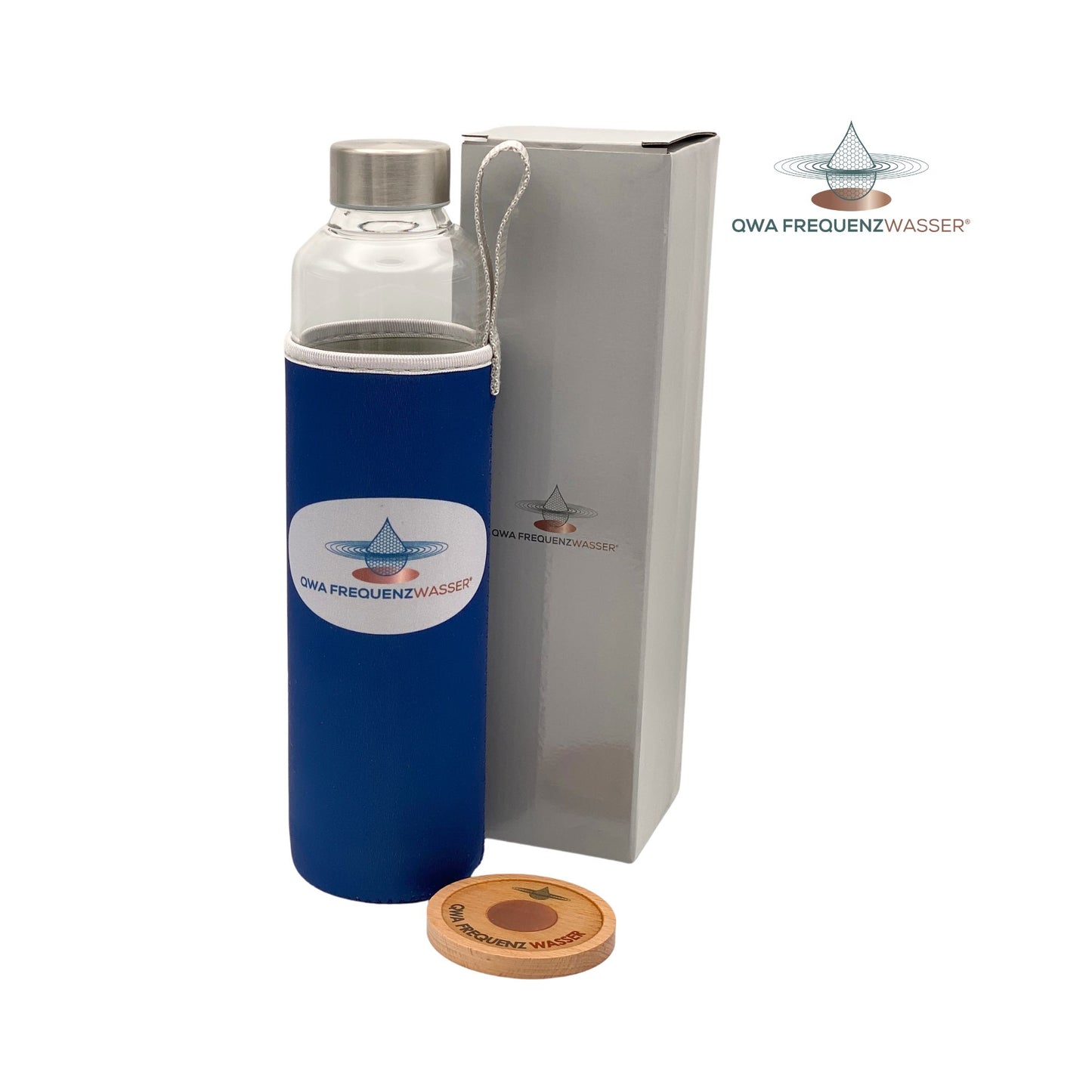 QWA Trinkflaschen-Set 0,75l inkl. QWA Frequenz-Untersetzer
